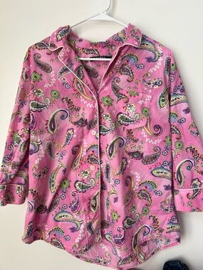 Ralph Lauren Double RL Pink Paisley Button-Down with Embroidered Logo